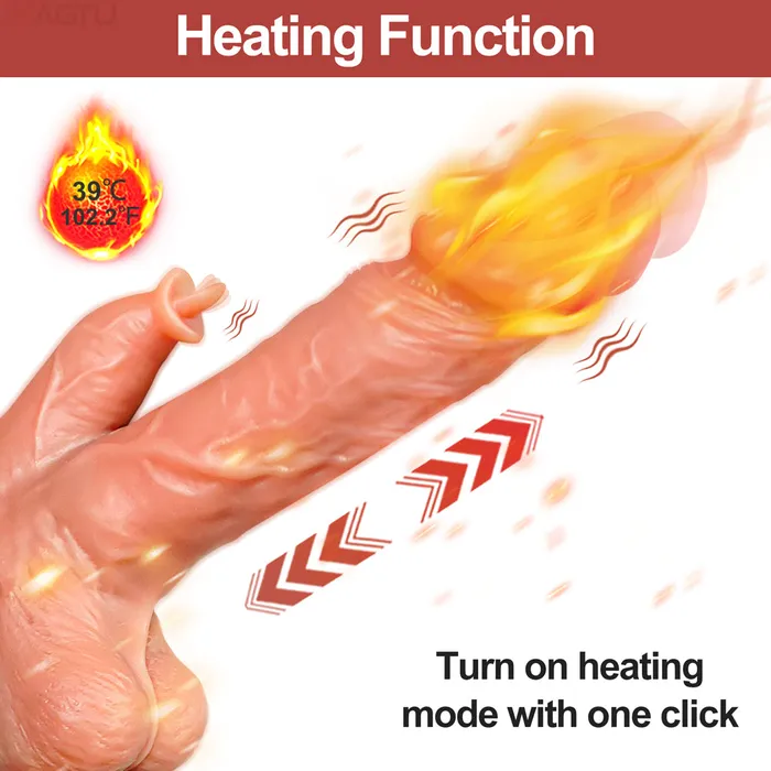 Female Sex Toys Lan9 Vibrating Tongue Licking 3 Telescoping Rotating Heating Lifelike Silicone Dildo Touch Honey