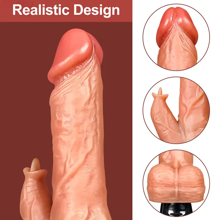 Female Sex Toys Lan9 Vibrating Tongue Licking 3 Telescoping Rotating Heating Lifelike Silicone Dildo Touch Honey