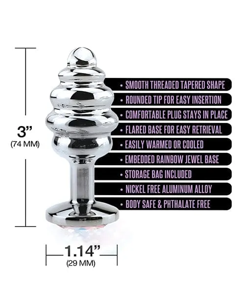Nixie Anal Nixie Honey Dipper Ribbed Metal Rainbow Jeweled Butt Plug Nixie Anal Nixie Honey Dipper Ribbed Metal Rainbow Jeweled Butt Plug