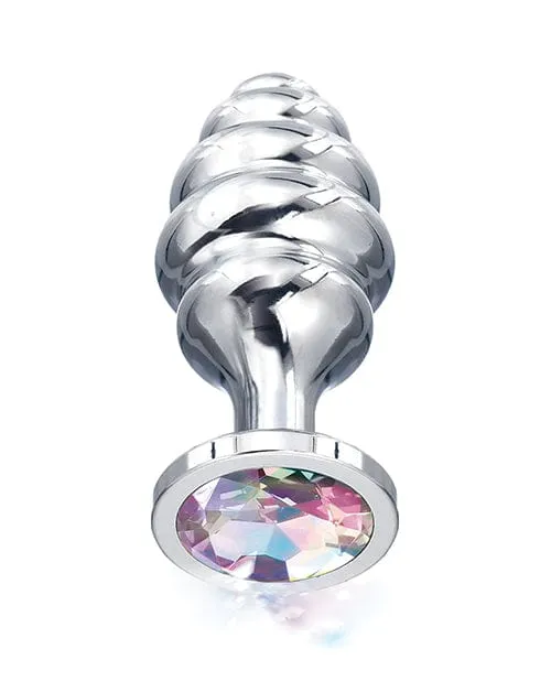 Nixie Anal Nixie Honey Dipper Ribbed Metal Rainbow Jeweled Butt Plug Nixie Anal Nixie Honey Dipper Ribbed Metal Rainbow Jeweled Butt Plug